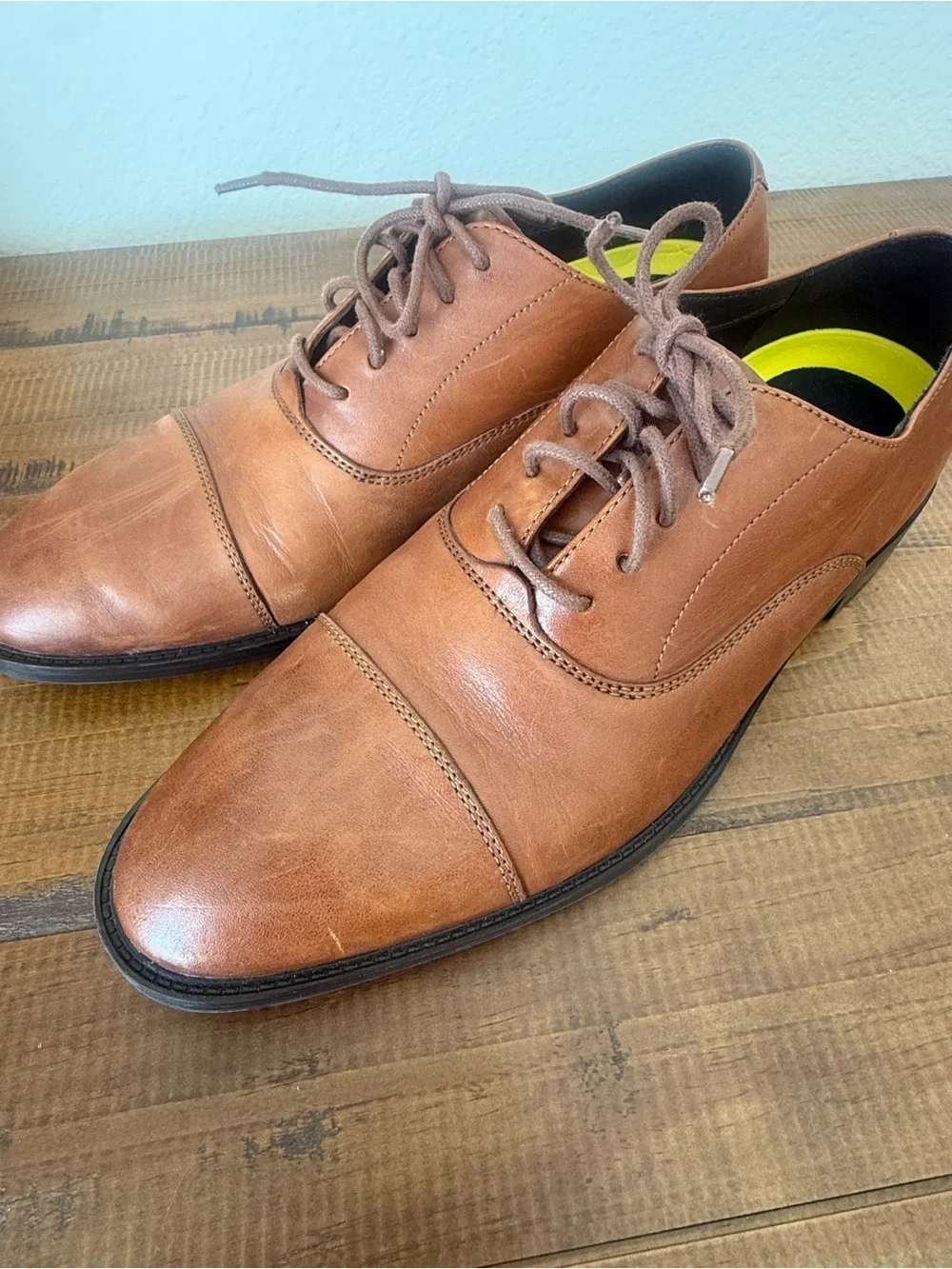 Cole Haan Cognac Leather Cap-Toe Oxford